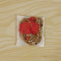 Sandalwood Mala with Rudraksha Beads, Chandan Japa Mala for Puja and Wear (1 Pc)