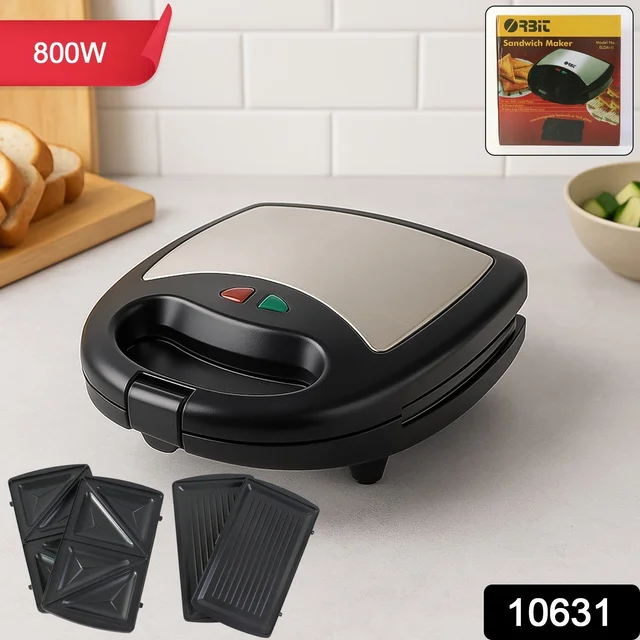 Sandwich Maker – 800W Fast Cooking with Interchangeable Plates