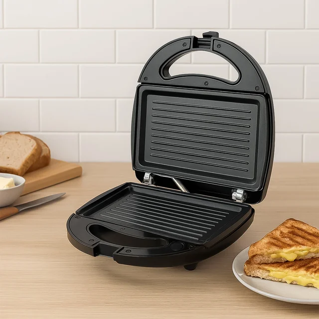 Sandwich Maker – 800W Fast Cooking with Interchangeable Plates