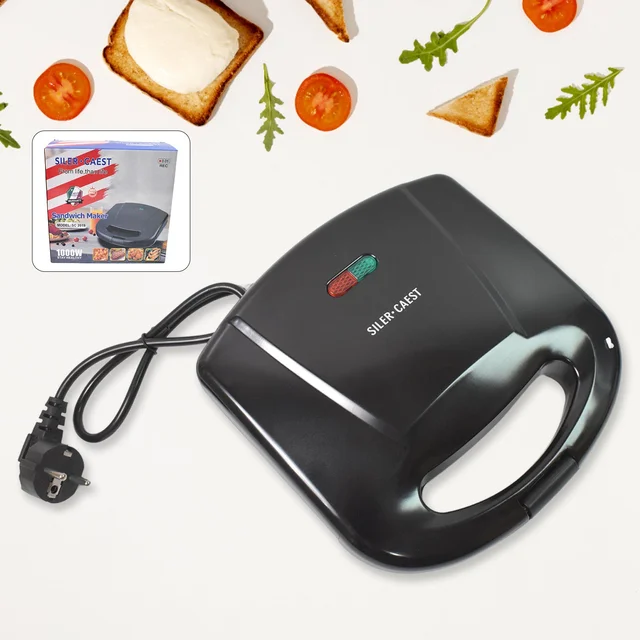 Sandwich Maker – Non-Stick, 2 Square Slice Toaster | Dabster