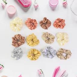 Satin Hair Scrunchies 12 Pc – Soft, Gentle Elastic Hair Ties