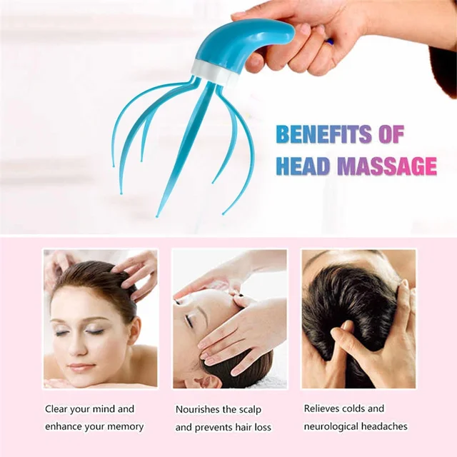 Scalp Massager – 9-Claw Stress Relief Hand Grip | XcelCraft