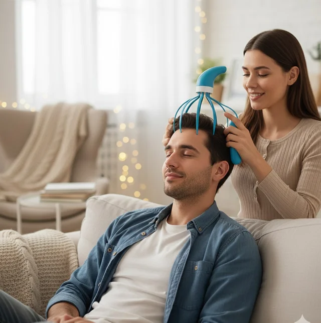 Scalp Massager – 9-Claw Stress Relief Hand Grip | XcelCraft