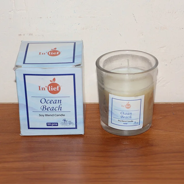 Scented Votive Candle – Ocean Breeze Fragrance, 50gm Jar