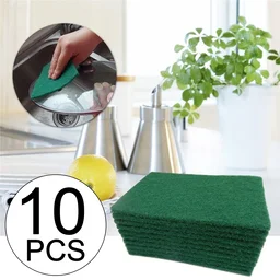 Scrub Sponge Pads – Aqua Green 10PC with Stain Cutter | Velvet Wipe