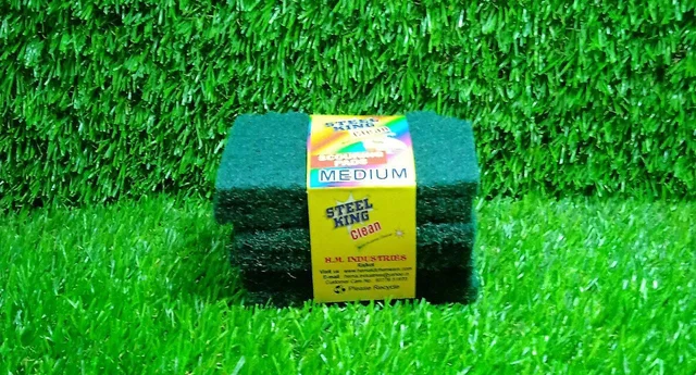 Scrub Sponge Pads – Aqua Green, Pack of 6 for Home | Velvet Wipe