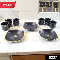 Seashell Ceramic Cup Set – 9-Piece Unique Design | Serve Stellar