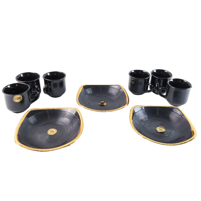 Seashell Ceramic Cup Set – 9-Piece Unique Design | Serve Stellar