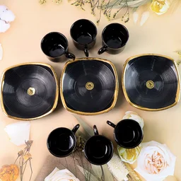 Seashell Ceramic Cup Set – 9-Piece Unique Design | Serve Stellar