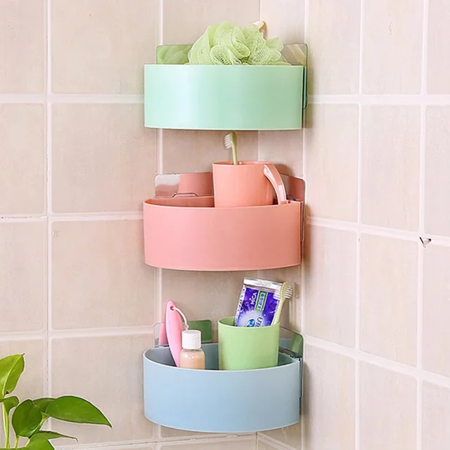 Self Adhesive Corner Shelf – Bathroom Kitchen Storage | Mist & Relax