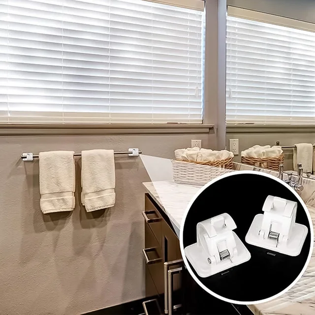 Self Adhesive Curtain Rod Hooks – Strong Load & No Drill Needed