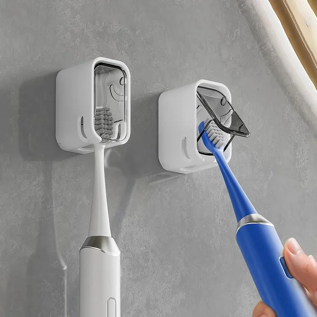Self Adhesive Dustproof Toothbrush Holder – Space-saving Wall Mount