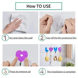 Self Adhesive Hooks – Love Shape Wall Organizers for Home | Indo Glow
