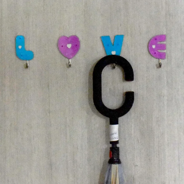Self Adhesive Hooks – Love Shape Wall Organizers for Home | Indo Glow