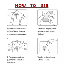 Self Adhesive Plastic Wall Hook, No Drill Heavy Duty Sticky Hanger Hook (1 Pc)