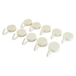 Self Adhesive Wall Hooks – No Drill, Strong Hold 10 Pack