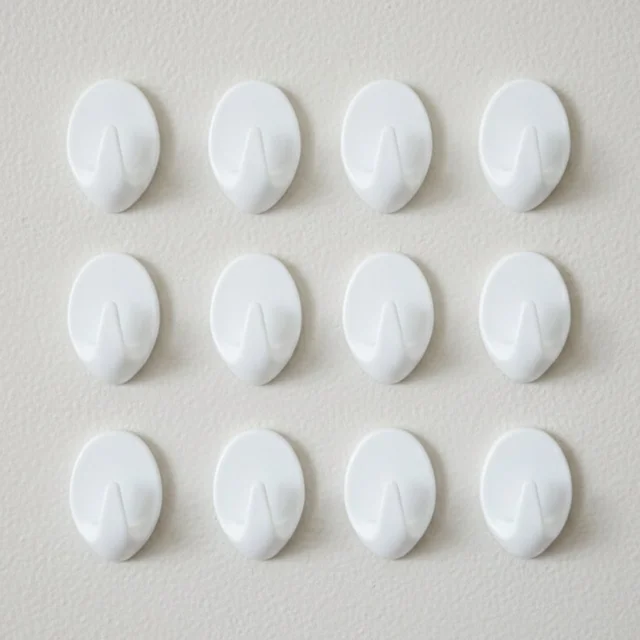 Self Adhesive Wall Hooks – Strong Hold, No Drilling (12 Pc)