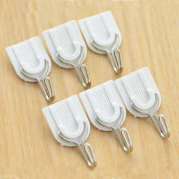 Self-Adhesive Hooks – White 6-Pack for Kitchen & Bath | GlimmerHome