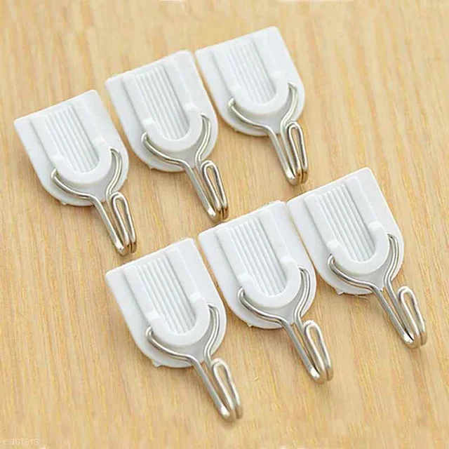 Self-Adhesive Hooks – White 6-Pack for Kitchen & Bath | GlimmerHome