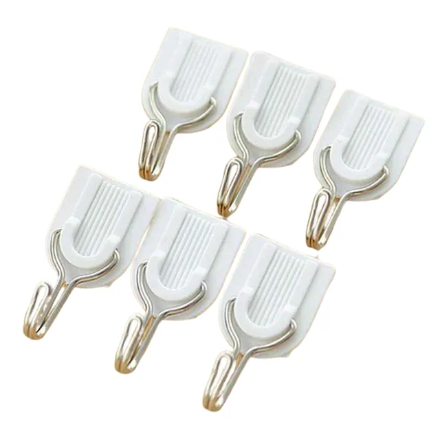 Self-Adhesive Hooks – White 6-Pack for Kitchen & Bath | GlimmerHome