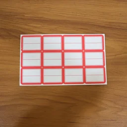 Self-Adhesive Label Sticker Sheet – Red & White Rectangular