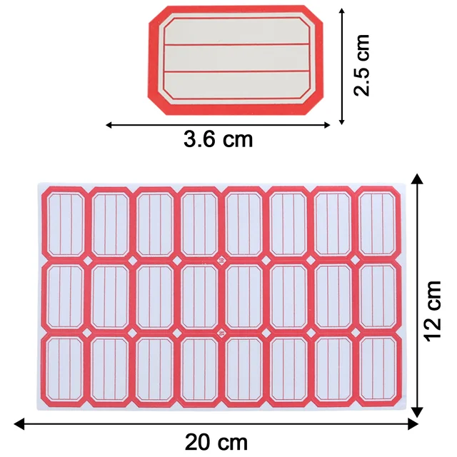 Self-Adhesive Label Stickers – 50 Red & White Sheets for Easy Organization
