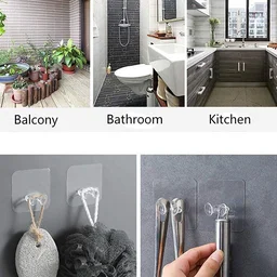 Self-Adhesive Wall Hook – Strong, Transparent & Removable | GlimmerHome