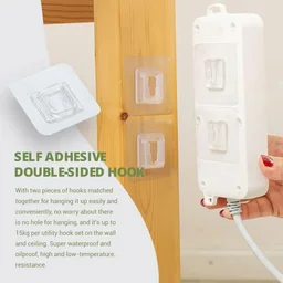 Self-Adhesive Wall Hook – Transparent, Strong Hold | GlimmerHome