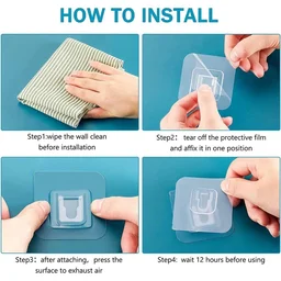 Self-Adhesive Wall Hook – Transparent, Strong Hold | GlimmerHome