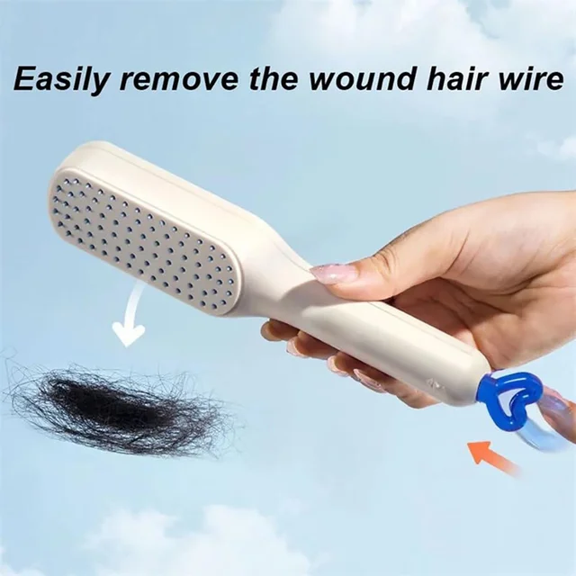 Self-Cleaning Hairbrush – Detangling Massage Comb | Velvet Wipe