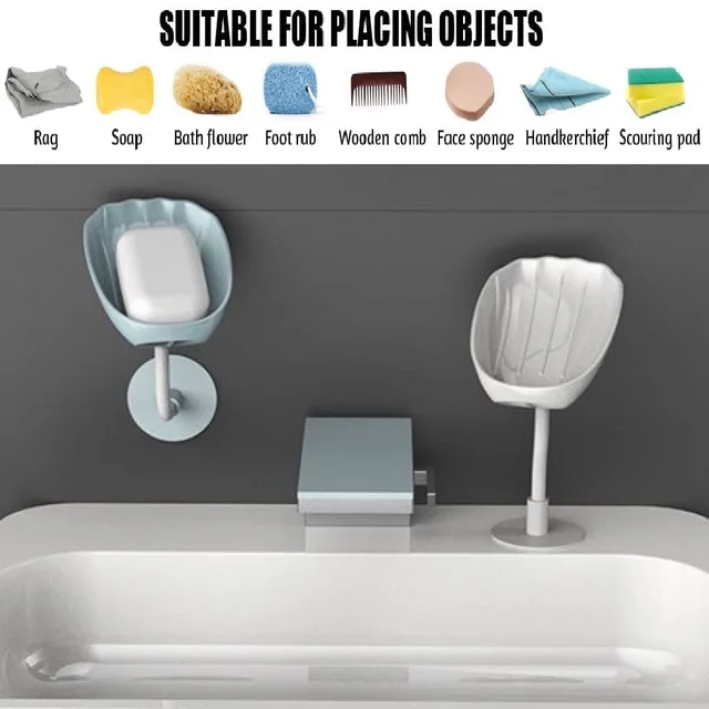 Self-Draining Soap Dish – Wall Mounted, No Drill | VelvetBubbles