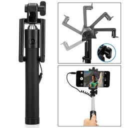 Selfie Stick with Aux Wire – Universal Phone Holder |