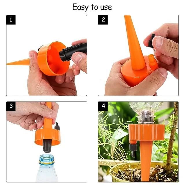 Self-Watering Spikes – Automatic Plant Waterer, 4 Pcs | Grow Garden Tools