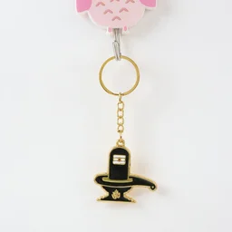 Shivling Keychain – Durable Golden Metal Devotional Charm