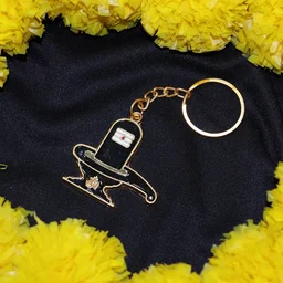 Shivling Keychain – Durable Golden Metal Devotional Charm