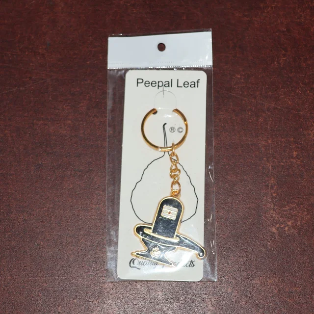Shivling Keychain – Durable Golden Metal Devotional Charm