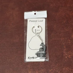 Shivling Keychain – Elegant Silver Metal Design with Snake Motif