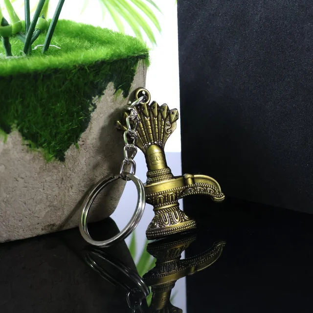 Shivling Trishul Metal Keychain Set – 5 Pc Durable Spiritual Keyrings