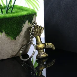 Shivling Trishul Metal Keychain Set – 5 Pc Durable Spiritual Keyrings