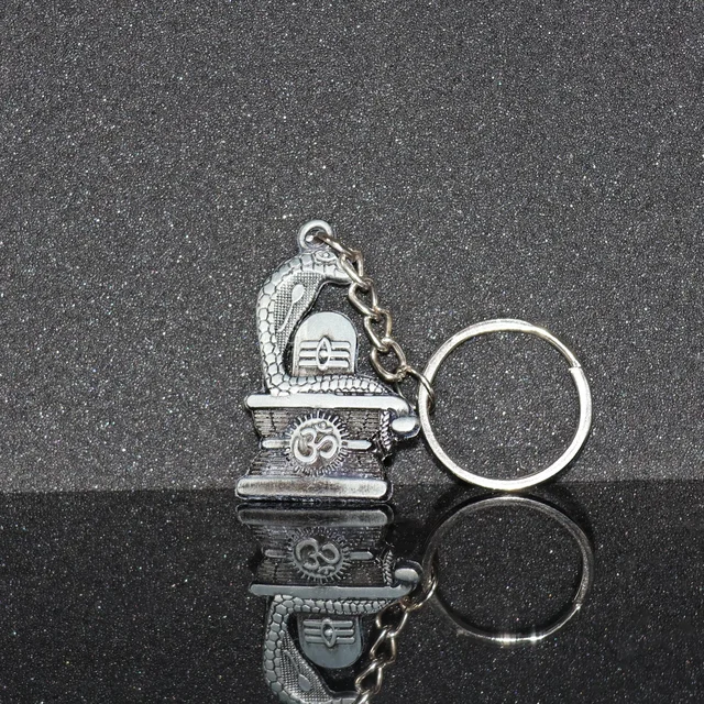 Shivling Trishul Metal Keychain Set – 5 Pc Durable Spiritual Keyrings