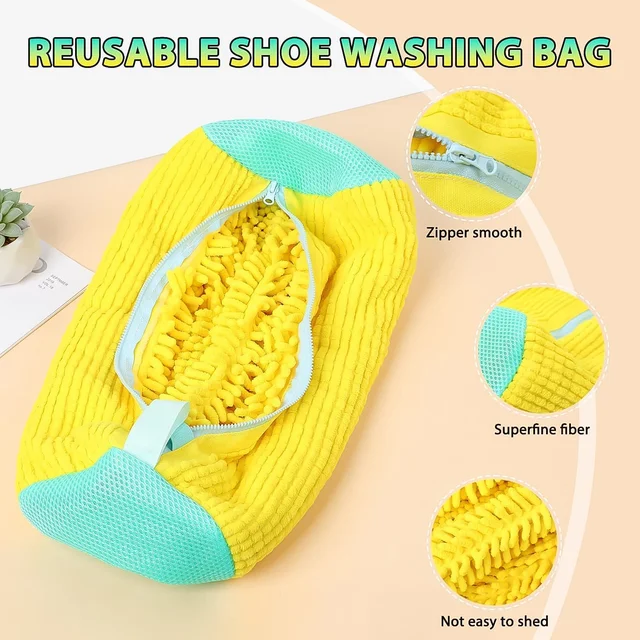 Shoe Washing Machine Bag – Microfiber Chenille Lining with Zipper