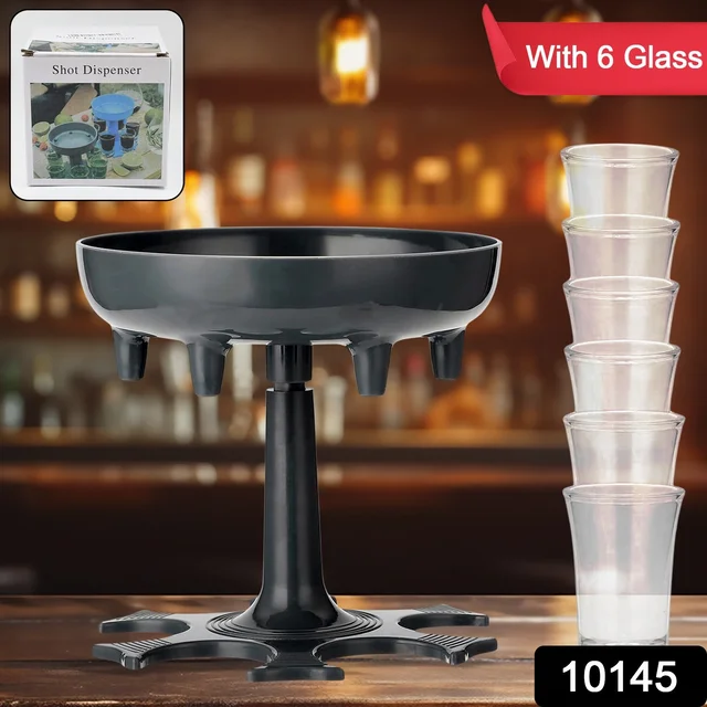Shot Glass Dispenser – 6-Shot Party Set with Tray & Glasses | Siplix