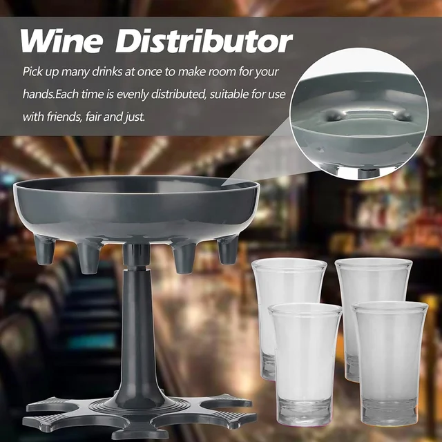 Shot Glass Dispenser – 6-Shot Party Set with Tray & Glasses | Siplix