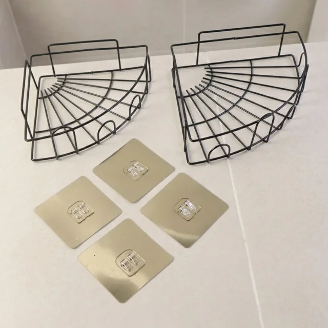 Shower Caddy Corner – 2 Pc Iron Bathroom Organizer | Mist & Relax