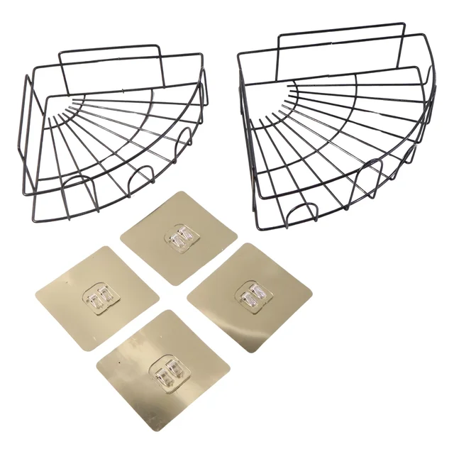 Shower Caddy Corner – 2 Pc Iron Bathroom Organizer | Mist & Relax