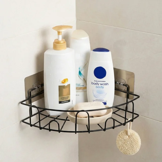 Shower Caddy Corner – 2 Pc Iron Bathroom Organizer | Mist & Relax