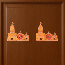Shubh Labh Temple Wall Sticker – Vibrant Festive Home Décor