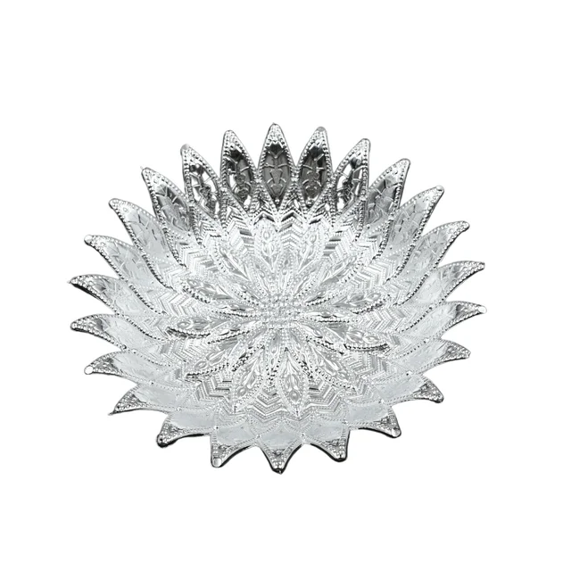 Silver Finish Serving Tray – Decorative Mukhwas & Dry Fruit Platter | Indo Glow