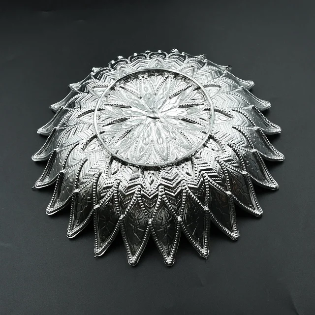 Silver Finish Serving Tray – Decorative Mukhwas & Dry Fruit Platter | Indo Glow