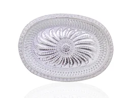 Silver Gift Tray – Royal Design Oval Decorative | Jiaqi